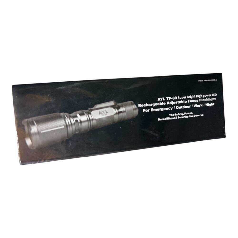 AYL TF-89 Rechargeable LED Flashlight Adjustable Focus 5 Modes 2000mAh Open Box